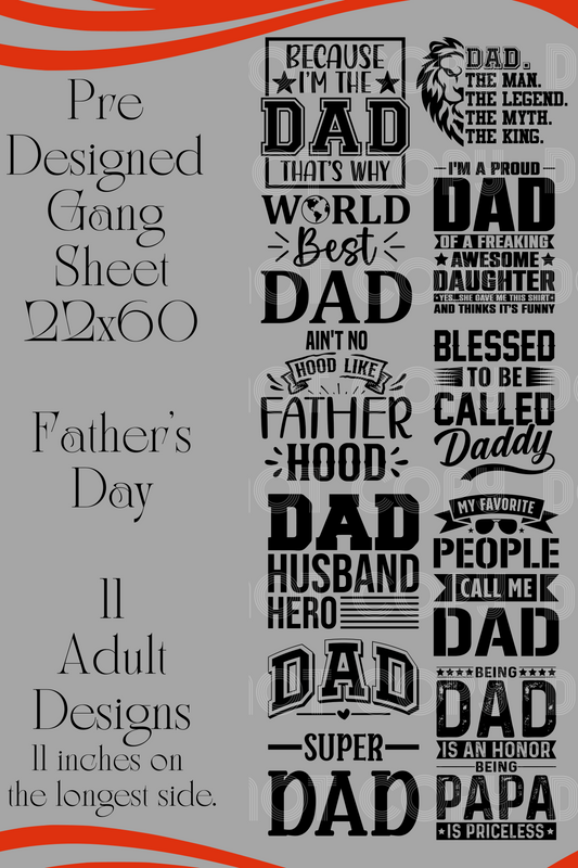 Father's Day Pre Designed Gang Sheet